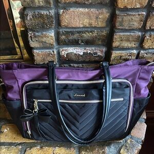 Lanvah Purple and Black Women's Laptop Tote